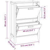 ZNTS Shoe Cabinet White 57.5x33x80 cm Engineered Wood 345684