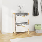 ZNTS Shoe Cabinet White 57.5x33x80 cm Engineered Wood 345684