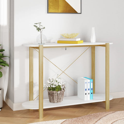 ZNTS Console Table White 110x38x75 cm Engineered Wood 345690