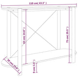 ZNTS Console Table Black 110x38x75 cm Engineered Wood 345691