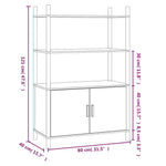 ZNTS Highboard White 80x40x121 cm Engineered Wood 345699