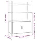 ZNTS Highboard White 80x40x121 cm Engineered Wood 345699