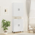 ZNTS Highboard High Gloss White 70x34x180 cm Engineered Wood 3114680