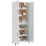 ZNTS Highboard High Gloss White 70x34x180 cm Engineered Wood 3114680