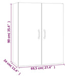 ZNTS Highboard High Gloss White 70x34x180 cm Engineered Wood 3114680