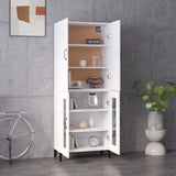 ZNTS Highboard White 69.5x34x180 cm Engineered Wood 3114692