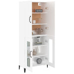 ZNTS Highboard White 69.5x34x180 cm Engineered Wood 3114692