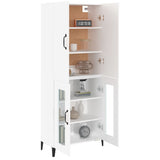 ZNTS Highboard White 69.5x34x180 cm Engineered Wood 3114692