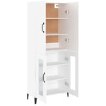 ZNTS Highboard White 69.5x34x180 cm Engineered Wood 3114692