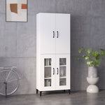 ZNTS Highboard White 69.5x34x180 cm Engineered Wood 3114692