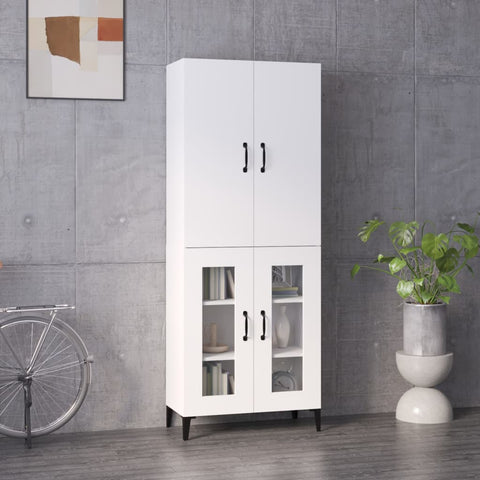 ZNTS Highboard White 69.5x34x180 cm Engineered Wood 3114692