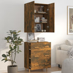 ZNTS Highboard Smoked Oak 70x34x180 cm Engineered Wood 3114721