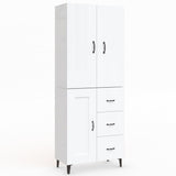 ZNTS Highboard High Gloss White 69.5x34x180 cm Engineered Wood 3114792