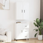 ZNTS Highboard High Gloss White 69.5x34x180 cm Engineered Wood 3114792
