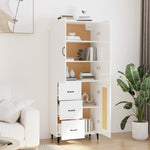 ZNTS Highboard High Gloss White 69.5x34x180 cm Engineered Wood 3114792