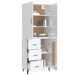 ZNTS Highboard High Gloss White 69.5x34x180 cm Engineered Wood 3114792