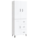 ZNTS Highboard High Gloss White 69.5x34x180 cm Engineered Wood 3114792