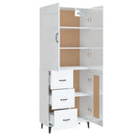 ZNTS Highboard High Gloss White 69.5x34x180 cm Engineered Wood 3114792