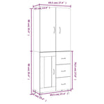 ZNTS Highboard High Gloss White 69.5x34x180 cm Engineered Wood 3114792