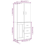 ZNTS Highboard High Gloss White 69.5x34x180 cm Engineered Wood 3114792