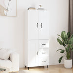 ZNTS Highboard High Gloss White 69.5x34x180 cm Engineered Wood 3114792