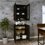 ZNTS Highboard Black 69.5x34x180 cm Engineered Wood 3114821
