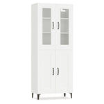 ZNTS Highboard White 69.5x34x180 cm Engineered Wood 3114852