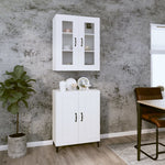 ZNTS Highboard White 69.5x34x180 cm Engineered Wood 3114852