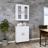 ZNTS Highboard White 69.5x34x180 cm Engineered Wood 3114852