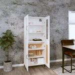 ZNTS Highboard White 69.5x34x180 cm Engineered Wood 3114852