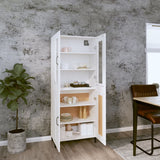 ZNTS Highboard White 69.5x34x180 cm Engineered Wood 3114852