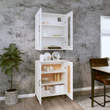 ZNTS Highboard White 69.5x34x180 cm Engineered Wood 3114852