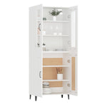 ZNTS Highboard White 69.5x34x180 cm Engineered Wood 3114852