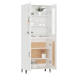 ZNTS Highboard White 69.5x34x180 cm Engineered Wood 3114852