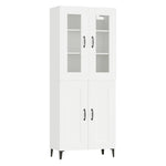 ZNTS Highboard White 69.5x34x180 cm Engineered Wood 3114852