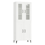 ZNTS Highboard White 69.5x34x180 cm Engineered Wood 3114852