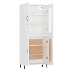 ZNTS Highboard White 69.5x34x180 cm Engineered Wood 3114852