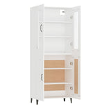 ZNTS Highboard White 69.5x34x180 cm Engineered Wood 3114852