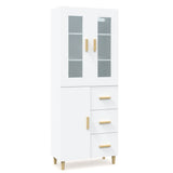 ZNTS Highboard White 69.5x34x180 cm Engineered Wood 3114876