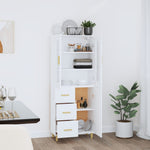 ZNTS Highboard White 69.5x34x180 cm Engineered Wood 3114876