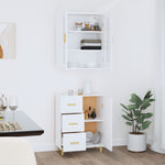ZNTS Highboard White 69.5x34x180 cm Engineered Wood 3114876