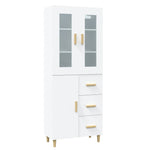 ZNTS Highboard White 69.5x34x180 cm Engineered Wood 3114876