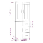 ZNTS Highboard White 69.5x34x180 cm Engineered Wood 3114876