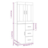 ZNTS Highboard White 69.5x34x180 cm Engineered Wood 3114876