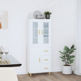 ZNTS Highboard White 69.5x34x180 cm Engineered Wood 3114876