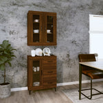 ZNTS Highboard Brown Oak 69.5x34x180 cm Engineered Wood 3114923