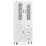 ZNTS Highboard High Gloss White 69.5x34x180 cm Engineered Wood 3114936