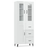 ZNTS Highboard High Gloss White 69.5x34x180 cm Engineered Wood 3114936