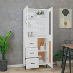 ZNTS Highboard High Gloss White 69.5x34x180 cm Engineered Wood 3114936