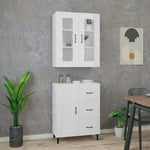 ZNTS Highboard High Gloss White 69.5x34x180 cm Engineered Wood 3114936